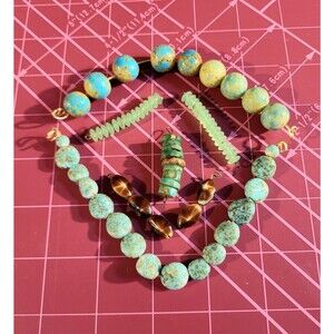 Reclaimed Salvaged Stone Glass Beads Lot Multicolor Mixed Jewelry Making Vintage